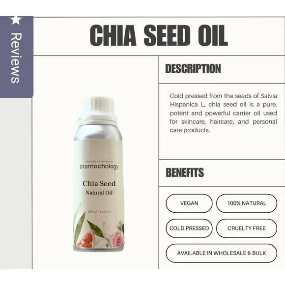 Aromachology Chia Seed Cold Pressed Natural Oil 8.45 FL Oz